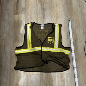 Vintage UPS reflektierendes saisonales Helfer Kostüm braun Netz Sicherheitsweste Größe XL 2X - Bild 1 von 15