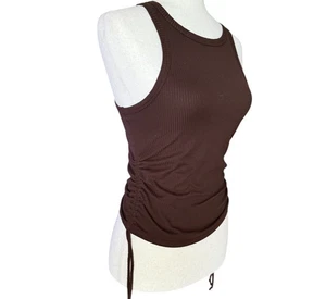 Paperoc braunes geripptes Tanktop Raunched ärmellos Racerback Gr. S - Bild 1 von 5