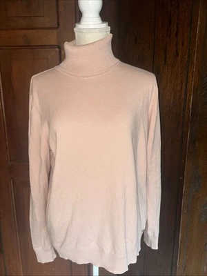 Suéter de cuello alto Calvin Klein para mujer con logotipo de melocotón clásico acogedor talla XL Foto 1 de 4