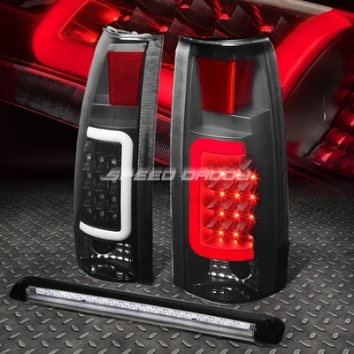 SMOKED HOUSING 3D LED TAIL+BLACK 3RD BRAKE LIGHT FOR 92-00 SUBURBAN/TAHOE/YUKON - Image 1 of 4