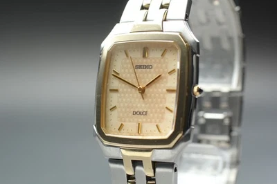 [Casi COMO NUEVO] Reloj de cuarzo vintage Seiko Dolce 8J41-5020 dorado tanque para hombre de JAPÓN Foto 1 de 4