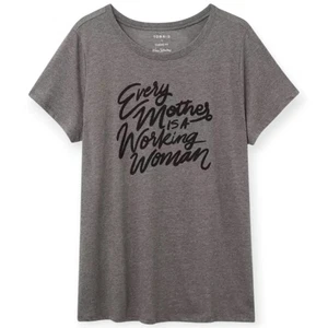 3X 22W 24W Torrid Grey Jersey Knit Tee Every Mother Is A Working Woman Graphic T - Picture 1 of 6