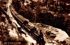 CARTOLINA FERROVIA VIAGGIO FERROVIARIO IN IOWA VECCHIA IMMAGINE - Foto 1 di 2