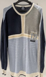 Pelle Pelle Marc Buchanan Pullover Knit Sweater Blue Gray White Sz L Bill Cosby - Picture 1 of 6