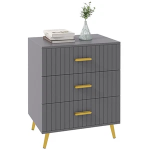 HOMCOM Bedroom Chest of Drawers, 3-Drawer Dresser with Aluminium Legs - Picture 1 of 11