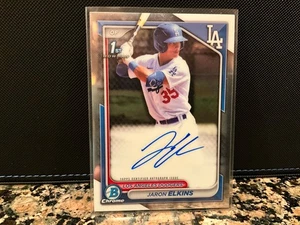 2024 Jaron Elkins 1st Bowman Chrome Auto Base #CPA-JE Los Angeles Dodgers - Bild 1 von 2