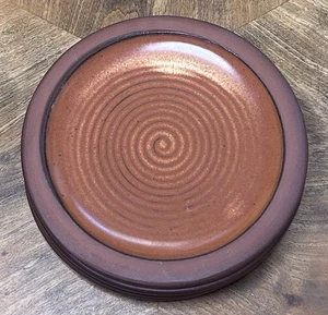 Set of 4 Salad Side Plates 7.25" Hand Thrown Pottery Stoneware Rustic Dessert - Picture 1 of 10