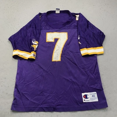 Camiseta vintage de los Minnesota Vikings para hombre mediana púrpura campeón Randall Cunningham Foto 1 de 4