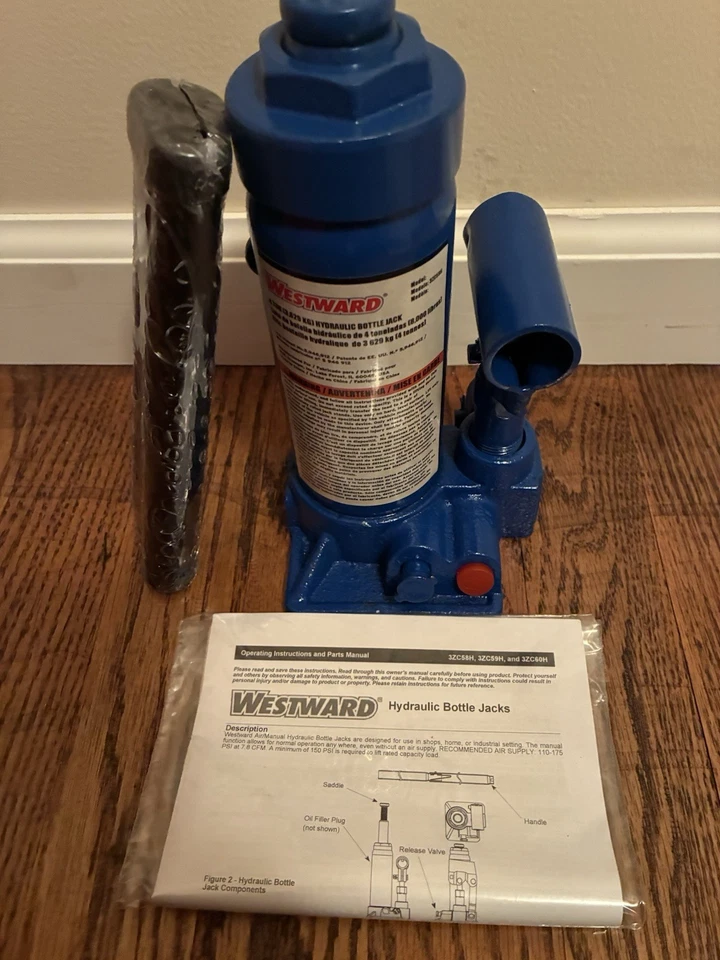 Gato de botella hidráulico Westward de 4 toneladas capacidad 8 000 libras nuevo en caja hecho en China Foto 1 de 4