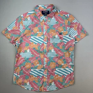 Chubbies Shirt Mens Large Hawaiian Button Front Floral Short Sleeve Bright Fun - Picture 1 of 7