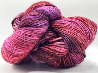 Pink Red Purple Hand Dyed Superwash Merino Yarn 78152 Ice Worsted Wool 100g 218y - Image 1 of 4