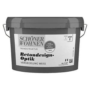 SCHÖNER WOHNEN-Farbe Betondesign-Optik Versiegelung Weiß 1 l - Bild 1 von 2