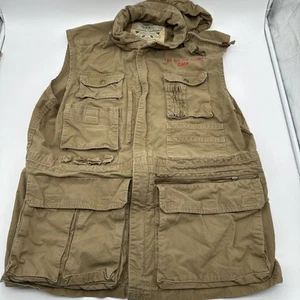 Gilet Safari Vintage Banana Republic Uomo Taglia M Marrone Utilità Fotografia Caccia - Foto 1 di 12