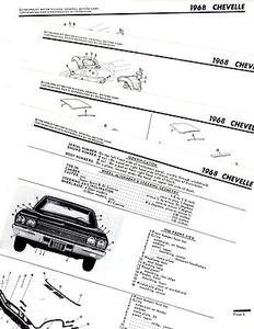 1968 CHEVROLET CHEVELLE EL CAMINO 68 ORIGINAL MOTORS BODY CRASH ILLUSTRATIONS M - Bild 1 von 1