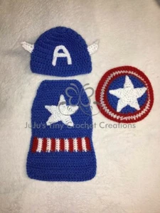 American Superhero Baby Outfit Photo Prop Halloween Costume Baby Shower Gift - Picture 1 of 2
