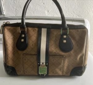L.A.M.B. by Gwen Stefani Mandeville Brown and Black Leather Handbag RARE - Picture 1 of 10