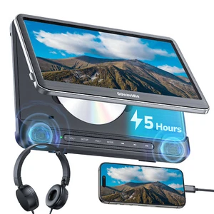 12" HD Tragbare Auto Kopfstütze DVD Player USB HDMI Integrierter Akku mit Headsets - Bild 1 von 15