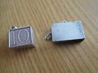 VINTAGE SILVER  TWO CHARMS 10 SHILLINGS AND MATCH BOX 6.6  GRMS