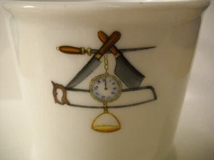 Antique Porcelain Occupational Shaving Mug Butcher Cleaver Scale Saw - Picture 1 of 6