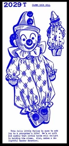 Circus CLOWN SOCK DOLL Pattern Mail Order MO # 2029 - Picture 1 of 5