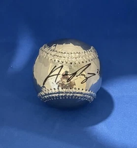 AUSTIN RILEY SIGNED ATLANTA BRAVES CHROME SILVER MAJOR LEAGUE BALL BAS BECKETT - Picture 1 of 3
