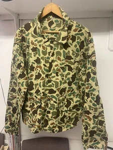 Vintage 1960-70's Camo Hunting Jacket WW2 Style frog skin sz 46 Cotton - Picture 1 of 7