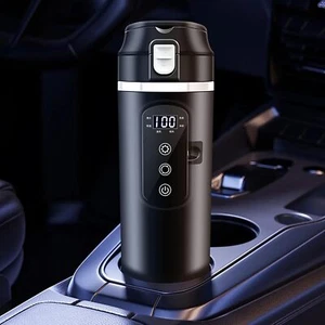 12V Travel Car Heating Cup LCD Display Electric Thermal Thermos Tea Coffee Mug - Picture 1 of 10