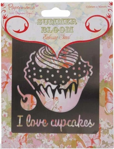 Xcut steel template embossing stencil  ' I love cupcakes ' cup cake with cherry - Picture 1 of 1