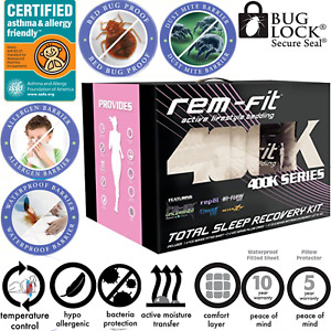 REM-Fit Energize Collection 400K Series Waterproof Fitted Sheet & Encasement Kit