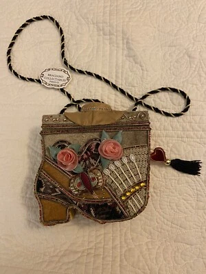 Raro Braciano Coleccionables Caja de Puros Cartera Zapato Victoriano Cuentas 7”x7”x2” Foto 1 de 4