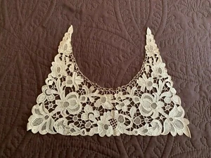 Antique Handmade Gros Point De Venise Collar Off White Nice Designs - Picture 1 of 6