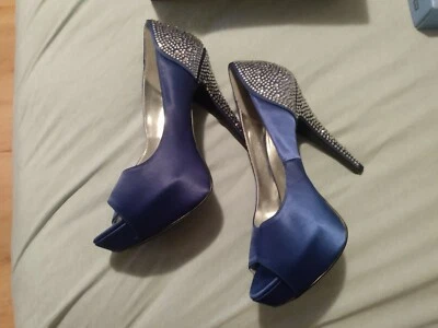 Fabulicious Womans Shoes. Size 9M (royal blue silk satin) - Image 1 of 4