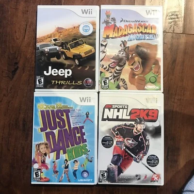Lot Of Wii Games (Bundle) 4 Games (Just Dance Kids, Jeep, Madagascar, NHL 2K9) - Image 1 of 4