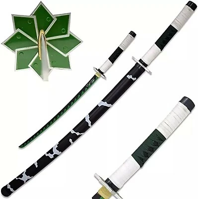 38" Demon Slayer Sanemi's Green Sword Serie Anime Real Samurai Tactical Katana Foto 1 de 4