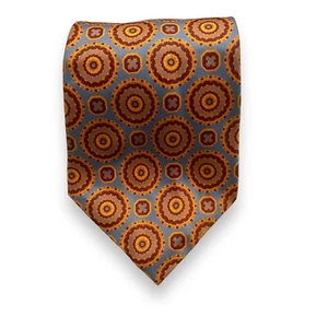 Vintage Carnival de Paris Tie Medallion Print Blue Orange Maroon 59” - Picture 1 of 4
