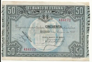 P-S564a 1937 Spain civil war 50 peseta note (world lot) Combined Shipping - Picture 1 of 2