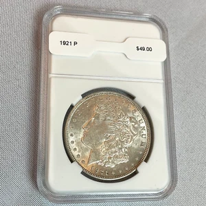 1921 P Morgan Silver Dollar Slabbed $1 Coin - Picture 1 of 3
