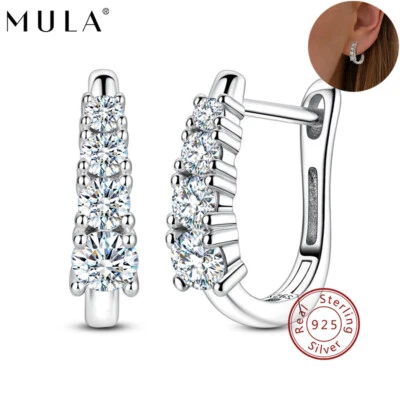 Sparkling U-Form Moissanite Ring Ohrringe 925 Sterling Silber für Frauen Schmuck - Bild 1 von 4