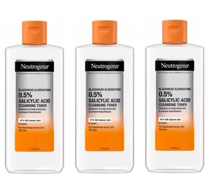 3 x 200ml Neutrogena Blackhead Eliminating 0.5% Salicylic Acid Cleansing Toner - Picture 1 of 6
