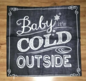 Black Chalkboard Baby It's Cold Outside Pillow Case 17" Square COVER ONLY NEW - Picture 1 of 1