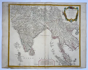 EAST INDIES INDIA 1751 ROBERT DE VAUGONDY LARGE ANTIQUE MAP 18TH CENTURY - Picture 1 of 14