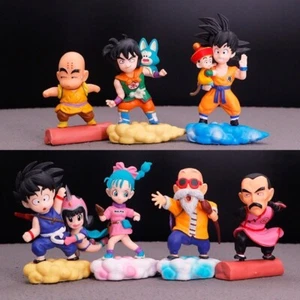 7 pz Modellino Anime Dragon Ball Son Goku ChiChi Bulma Crilin PVC Giocattolo - Foto 1 di 14