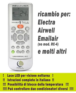 Telecomando per condizionatore Electra Airwell Emailair climatizzatore inverter - Imagen 1 de 4