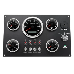 5 Gauge Set with Instrument Panel 0-7000RPM 7 Colors LED For Marine Boat Yacht - Picture 1 of 12