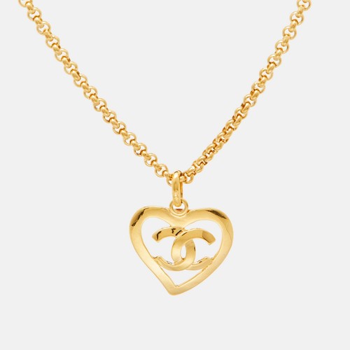 Collana Chanel CC cuore tono oro