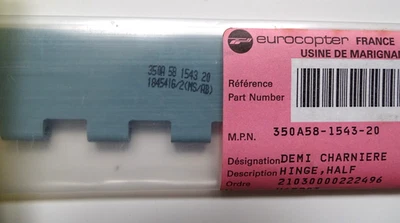 350A58-1543-20 QTY 1 NEW Half Hinge AIRBUS HELICOPTER EUROCOPTER AS350 H125 Foto 1 de 4