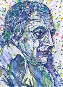 Retrato acuarela FICHTE - PÓSTER - ¡varios tamaños! impresión pintura hegel kant - Imagen 1 de 7