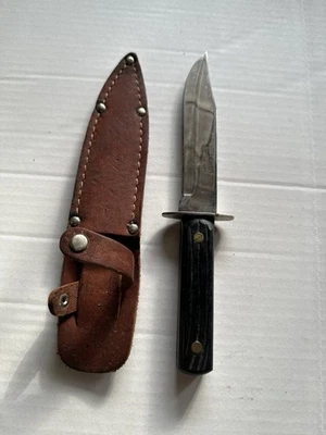 Cuchillo de caza Utica Sportsman con funda original. Hecho en 1960 en Utica NY Estados Unidos Foto 1 de 4