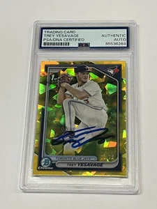 2024 Bowman Draft Sapphire Trey Yesavage Yellow Sapphire Auto 1st /75 PSA - Picture 1 of 2