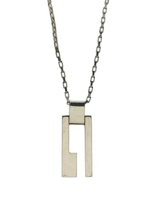 GUCCI necklace SV925 Silver G logo pendant accessory jewelry Used - Picture 1 of 5